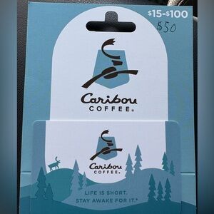 Caribou Coffee Blue Gift Card $50